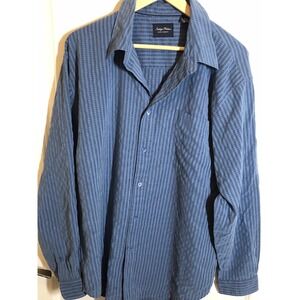 Indigo Palms Denim Company Shirt Mens Large Blue Career Casual Preppy